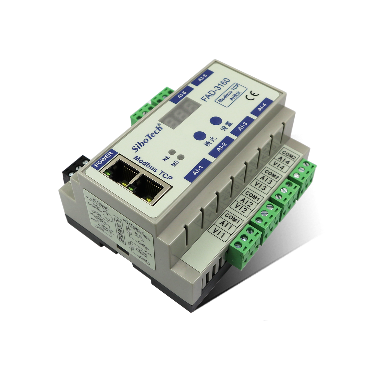 Modbus TCP從站或EtherNet/IP從站轉(zhuǎn)6通道輸入模擬量（AI) FAD-3160 V1.7